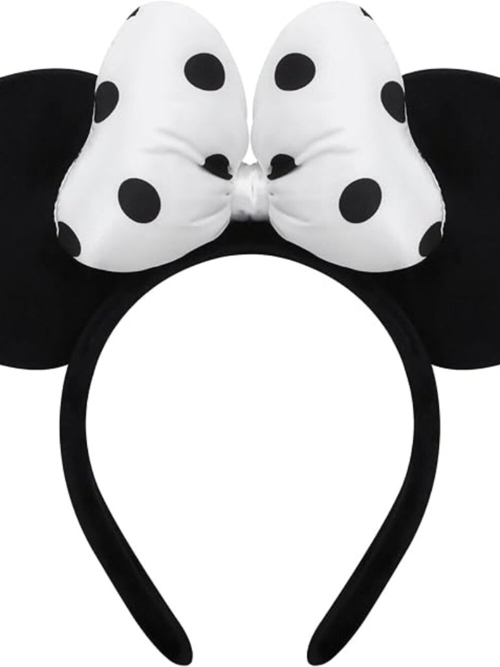 Mouse Ears Headband for Women and Ladies, Polka Dot Bow Mini Ears Costu